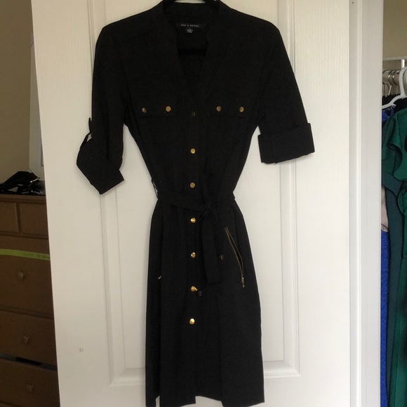 Zac & Rachel: collared button down black dress - Picture 4 of 4
